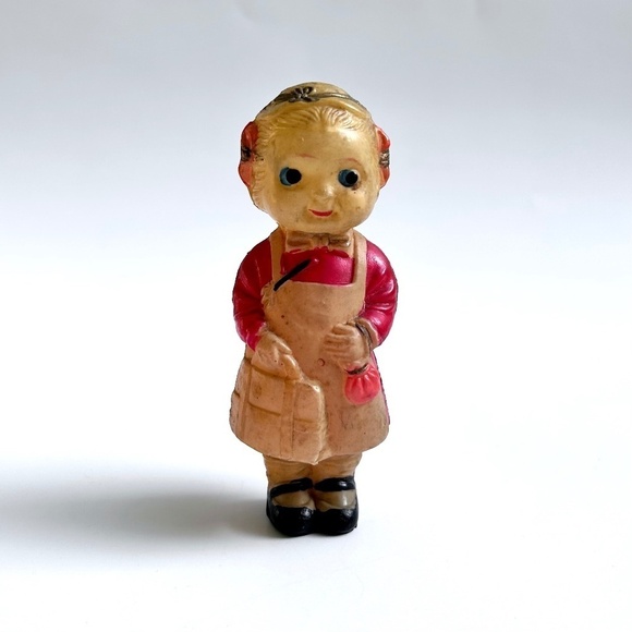Celluloid Girl Doll with Hat & Purse c1930s-40s - Picture 1 of 7